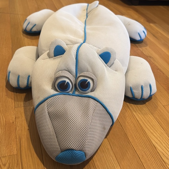 BIG JOE Large Pool Petz 3ft Gray/Blue Bean Toy Polar Bear - Picture 3 of 10